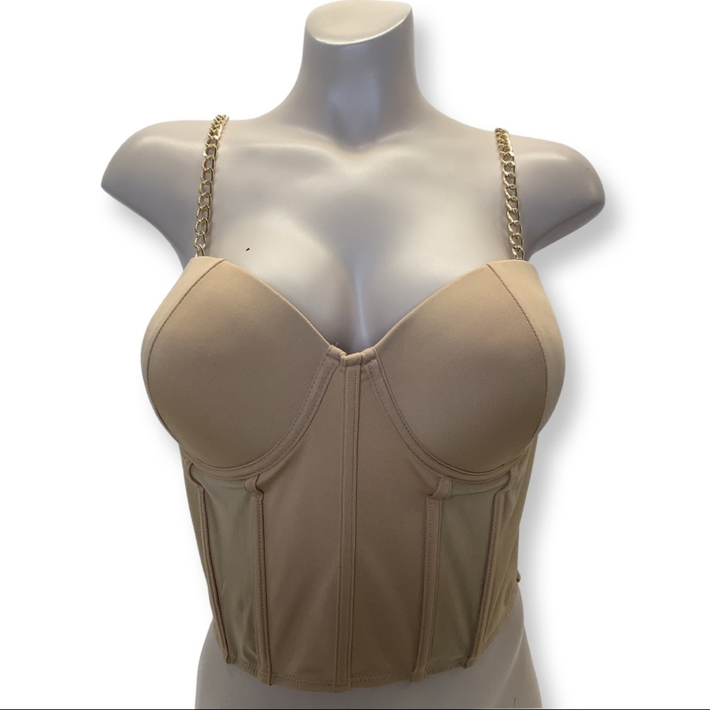 Say What Bustier Style Top with Chain Straps